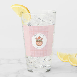 Gift For Mom,Best Mom Ever,Pink Checkered Glass
