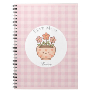 Gift For Mom,Best Mom Ever,Pink Checkered Notebook