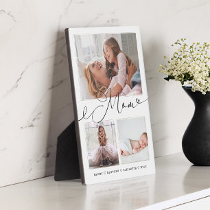 Gift for Mom Family Memories 3 Photo Collage Plaque