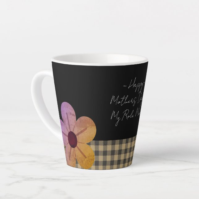 Gift For Mom, Happy Mothers Day,Flower Art Latte Mug (Left Angle)