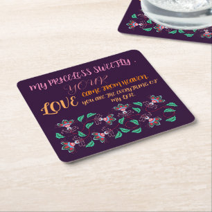 GIFT FOR MOM, SISTER, DAUGHTER, FRIEND, GIRLFRIEND SQUARE PAPER COASTER