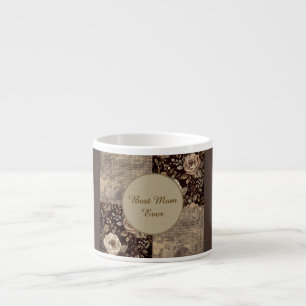 Gift For Mom, Vintage,Best Mom Ever,Beautiful Rose Espresso Cup