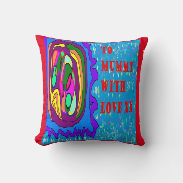 Gift for mother mauve pink blue two designs each cushion (Front)