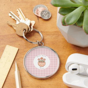 Gift For Mum,Best Mum Ever,Pink Chequered Key Ring