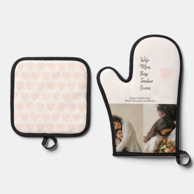  Gift for Mum, Boss, Teacher or Wife -  Oven Mitt & Pot Holder Set (Front)