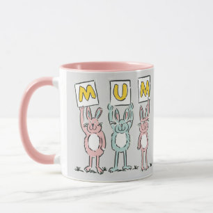 Gift for Mum Fun Rabbits Design Mug