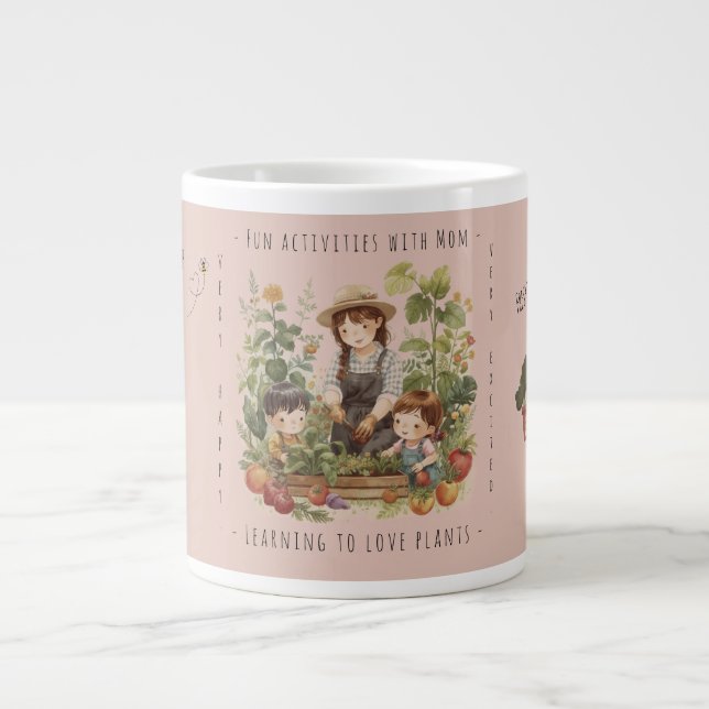 Gift for Mum, Gardening, Fun activities with Mum. Large Coffee Mug (Front)