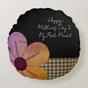 Gift For Mum, Happy Mothers Day,Flower Art Round Cushion