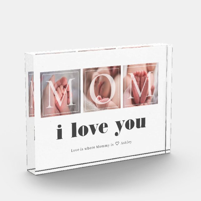 Gift for Mum Newborn Photo Block (Left)