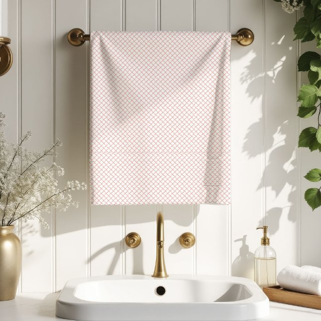 Gift for Mum Rose Gold Tartan Bath Towel Look (Gift for Mom Rose Gold Tartan Bath Towel Look)