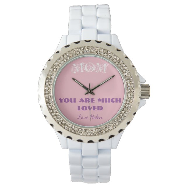 Gift For Mum Script Simple Elegant Cool Sporty Watch (Front)