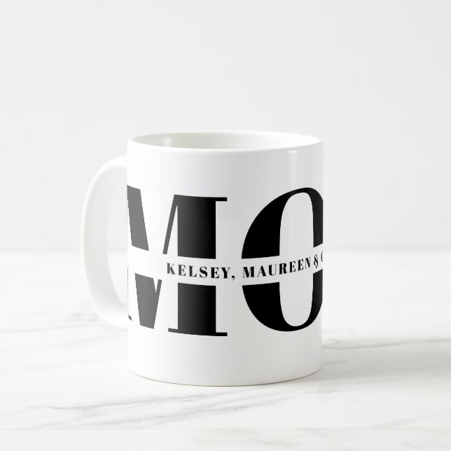 Gift for Mum with Children Names  Coffee Mug (Front Left)