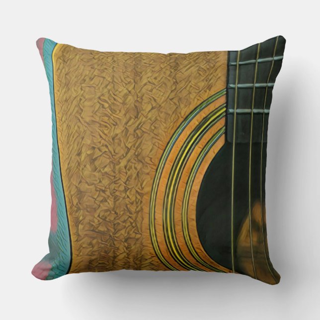 Gift for musician guitarist cushion (Front)