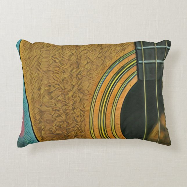 Gift for musician guitarist decorative cushion (Front)