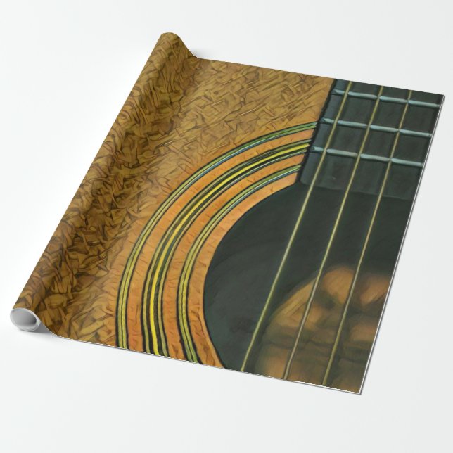 Gift for musician guitarist wrapping paper (Unrolled)