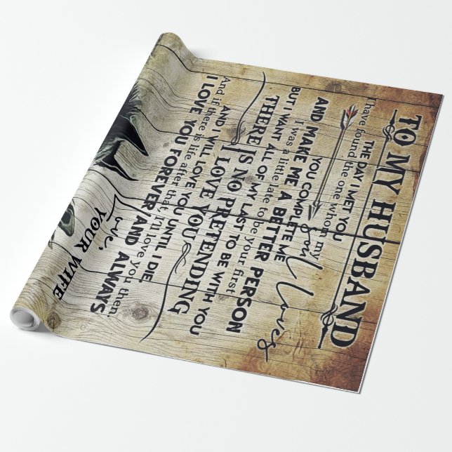 Gift For My Husband  | Letter For Him | Wrapping Paper (Unrolled)