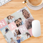 Gift For Nana | Nana Modern Multiple Photo Grid Mouse Pad<br><div class="desc">Send a beautiful personalised mouse pad to your nana that she'll cherish forever. Special personalised photo collage mouse pad to display 9 of your own special family photos and memories. Our design features a modern 9 photo collage grid design with "Nana" letters displayed in the grid design.</div>