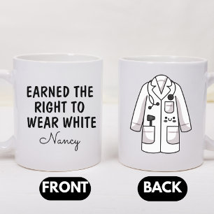 Gift For New Doctor, Personalised White Coat Coffee Mug
