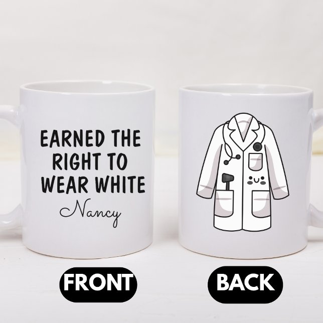 Gift For New Doctor, Personalised White Coat  Coffee Mug (Creator Uploaded)