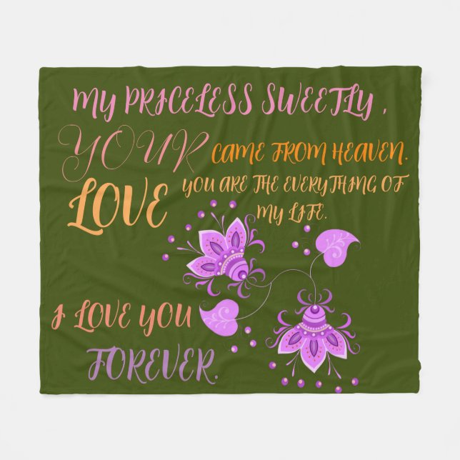 GIFT FOR NEW YEAR, BIRTHDAY, VALENTINE, WEDDING FLEECE BLANKET (Front (Horizontal))