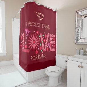 GIFT FOR NEW YEAR, BIRTHDAY, VALENTINE, WEDDING SHOWER CURTAIN