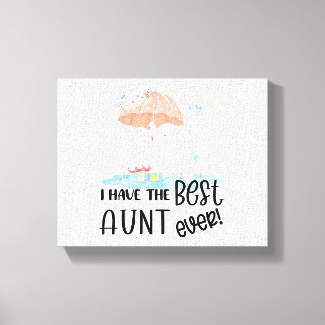 Gift for Niece Cute Elephant Under an Umbrella Canvas Print (Front)