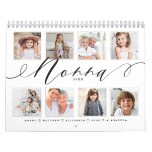 Gift for Nonna Grandchildren Family Photos Calendar
