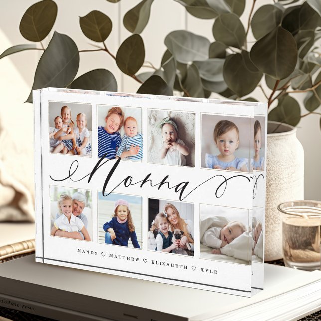 Gift for Nonna | Grandchildren Photo Collage Block (Creator Uploaded)