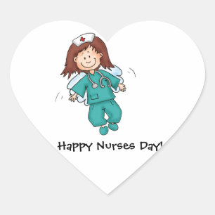 Gift for Nurses - Personalise with your name Heart Sticker