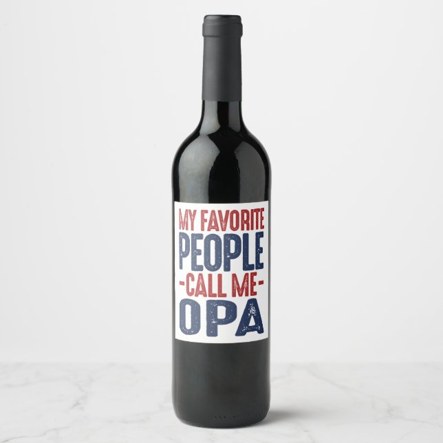 Gift for Opa Wine Label (Front)