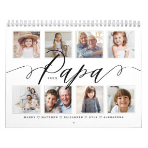 Gift for Papa Grandchildren Family Photos Calendar