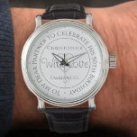 Gift for Partner on his 50th Birthday Watch<br><div class="desc">Gift watch for Partner on his birthday. Special watch with inscription. 50th birthday gift. Watch has inscription plus the message "With Love". Also the names of each partner. White watch face.</div>