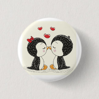 Gift for penguin lover cute button gift