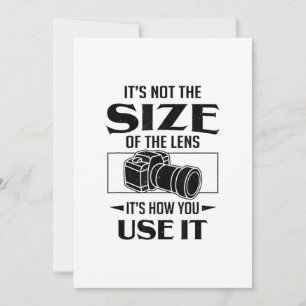 Gift For Photographer Its Not The Size Of The Lens Announcement