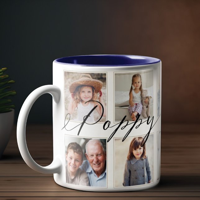 Gift for Poppy | Grandchildren Photo Collage Coffee Mug (Creator Uploaded)