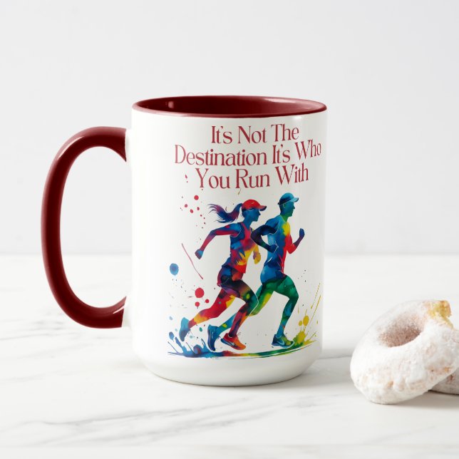 Gift for running buddy Motivational Running  Mug (With Donut)