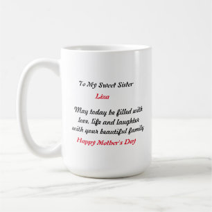 Gift For Sister - Personalised Mother's Day Gift Coffee Mug