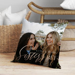 Gift For Sisters BFFs Full Photo Cushion<br><div class="desc">A special and memorable photo pillow gift for sisters. The design features a full photos to display your own special photo on the front and back. "Sister" is designed in a stylish faux blush pink gold calligraphy and customised with sister's names. Send a memorable and special gift to yourself and...</div>