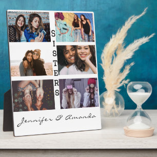 Gift for Sisters Custom 6 Photo collage & Name Plaque