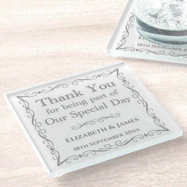 Gift for Wedding Guests Glass Coaster (Creator Uploaded)