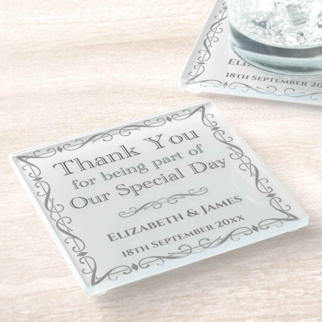 Gift for Wedding Guests Glass Coaster (Creator Uploaded)