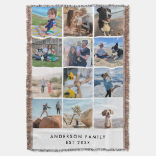 Gift for Wife Custom Family Photo Keepsake Simple Throw Blanket