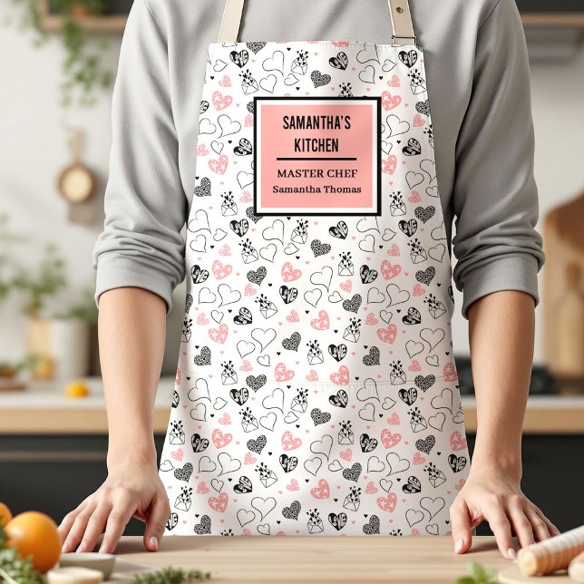 Gift for Wife Love Lettering Heart Sketch Apron (Gift for Wife Love Lettering Heart Sketch Apron)
