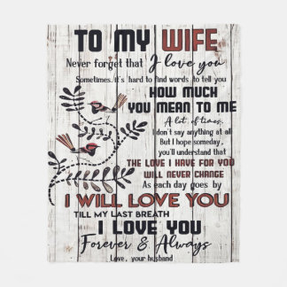 Gift For Wife | To My Wife Lovely Letter Fleece Blanket
