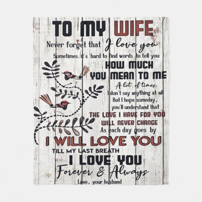 Gift For Wife | To My Wife Lovely Letter Fleece Blanket (Front)