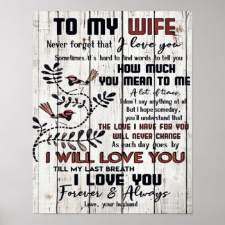 Gift For Wife | To My Wife Lovely Letter Poster