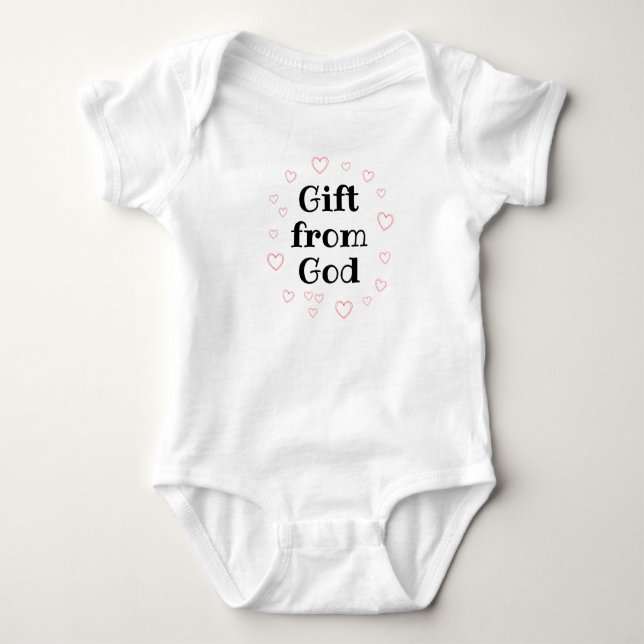 Gift From God, Religious Baby Gift, Unisex Baby Bodysuit (Front)