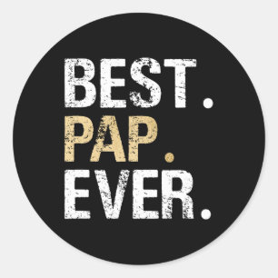 Gift From Granddaughter Grandson Best Pap  Classic Round Sticker