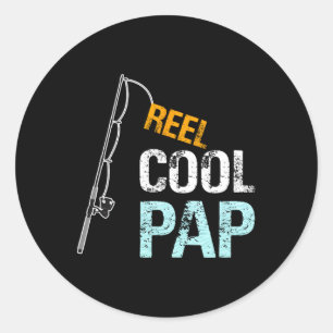 Gift From Granddaughter Grandson Reel Cool Pap Classic Round Sticker