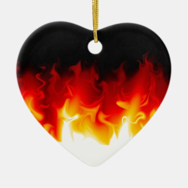 Gift from Hell in fire Ceramic Tree Decoration (Front)